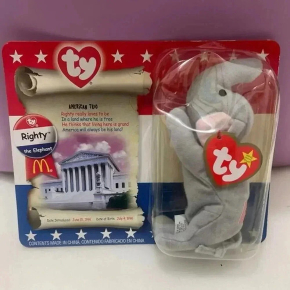 Righty the elephant beanie baby 1996
